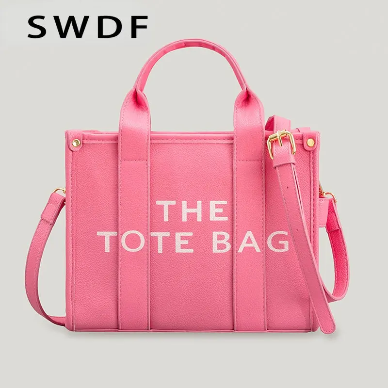 Модни Малка Чанта-Тоут за Жени, Дизайнерски Чанти с Надписи, Луксозни Мат Чанта през рамо от Изкуствена Кожа, Чанти за Пазаруване 20230