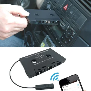 Автомобилен Bluetooth 5.0 записващо Аудио Aux адаптер с микрофон 6 часа музикален време 168 часа в режим на готовност Адаптер за касетофон за смартфон