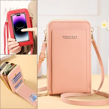 2023 Есен Нова Дамска Чанта За Мобилен Телефон, Чанта с цип Със Сензорен екран, Корейската Модерна Чанта През рамо с едно рамо