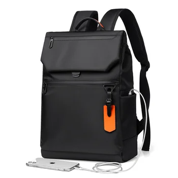 Висококачествен водоустойчив мъжки раница за лаптоп, луксозен брендовый дизайнерски черен раница за бизнес, градски мъжки раница, зареждане чрез USB