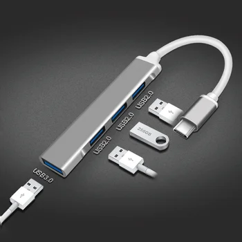 4 В 1 HUB 3,0 Type C C USB Високоскоростен 4-Портов Мультиразветвитель OTG Адаптер За Lenovo, HUAWEI Macbook Pro 15 Air Pro Аксесоари