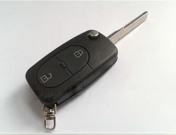 Калъф за дистанционно ключ с панти капак с 2 бутона (кръг) За VW Polo Sagitar Beetle, Passat Golf с CR1620 малък местоположение батареи10 бр./лот