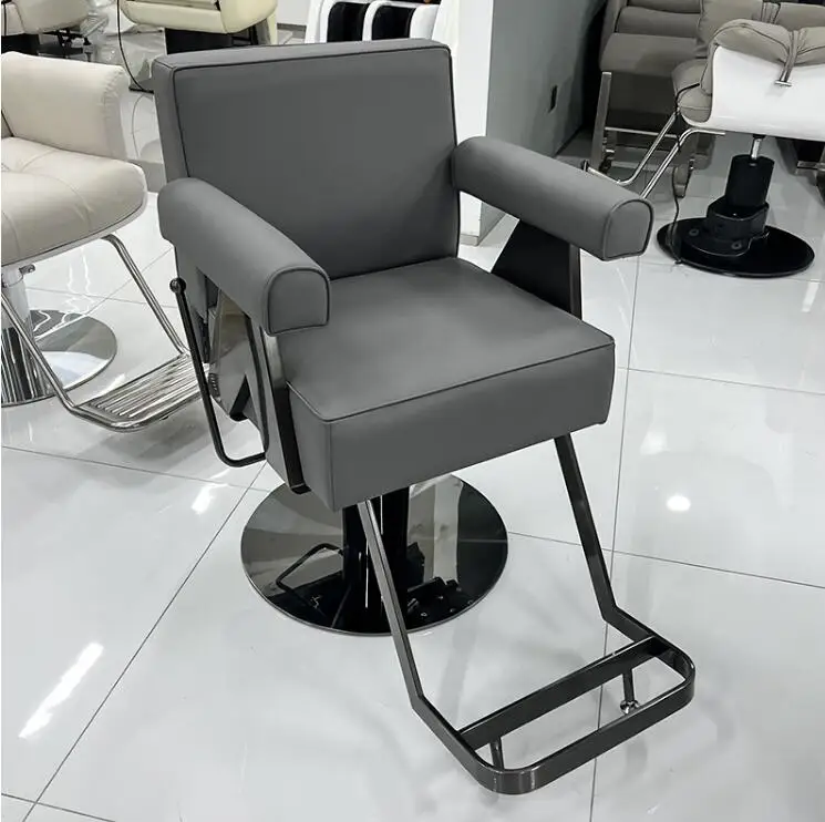 Въртящи се на седалков лифт в фризьорски салон, специализиран стол за подстригване, модерен прост стол за гладене и боядисване3