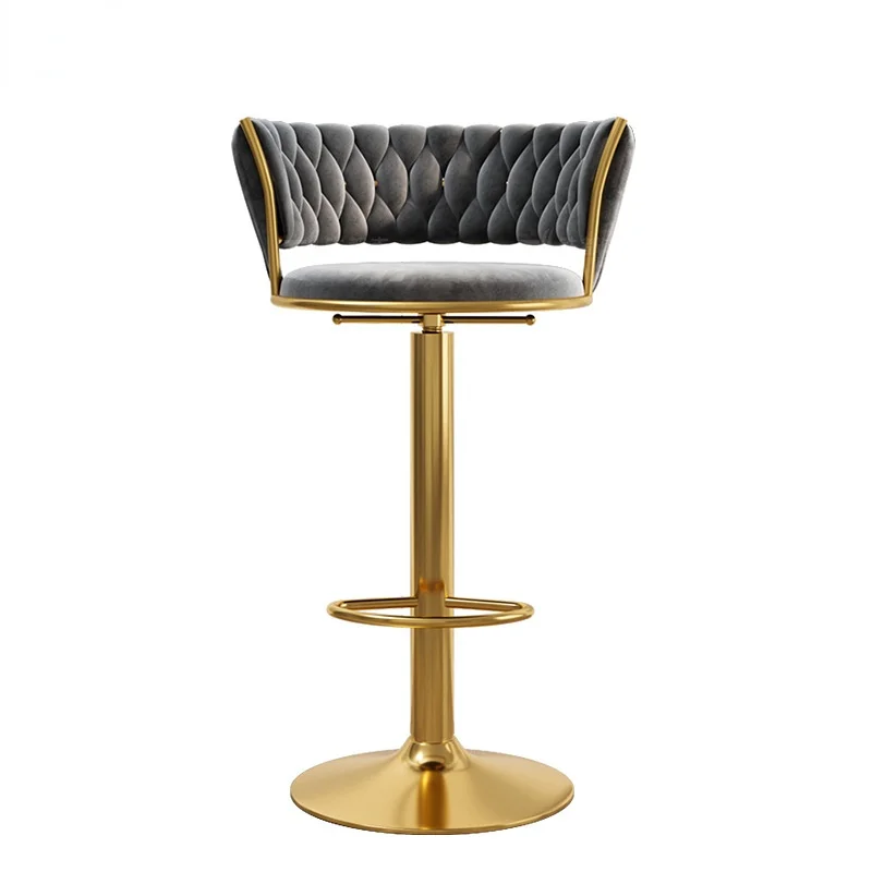 Луксозен отточна тръба на шарнирна връзка бар стол, регулируема модерен ретро бар стол в скандинавски стил, дизайн на ресторант шезлонг, мини бар мебели Mzy3