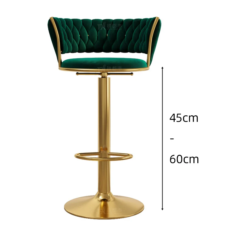 Луксозен отточна тръба на шарнирна връзка бар стол, регулируема модерен ретро бар стол в скандинавски стил, дизайн на ресторант шезлонг, мини бар мебели Mzy4