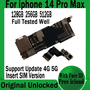 Подкрепа за Обновяване на 4G 5G За iPhone 14 Pro Max дънна Платка 128 GB, 256 GB Безплатно iCloud Без акаунт ID Логическа Такса Тестван Добре дънната Платка