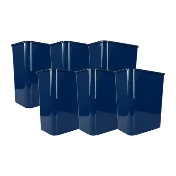 пластмасов контейнер за боклук за кухня с отворен покрив, 6 опаковки, тъмно син