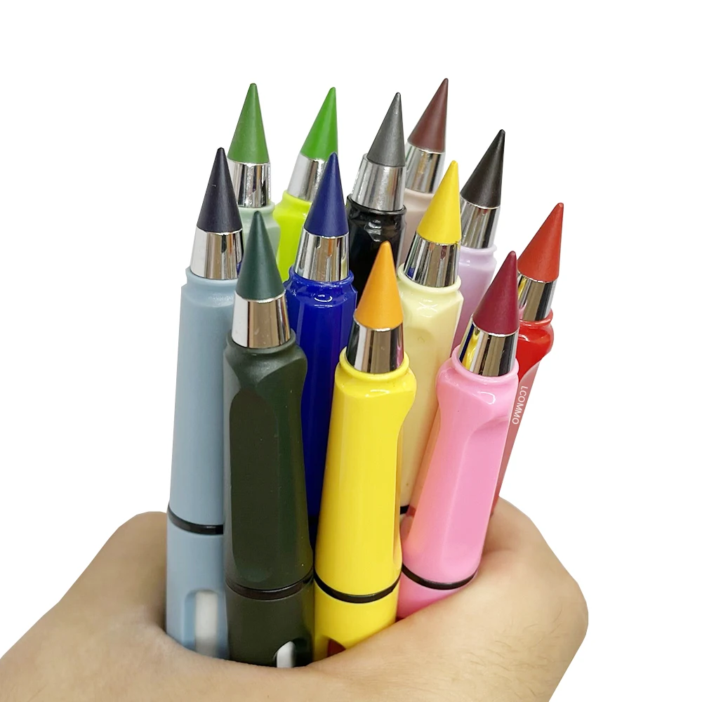 6 бр./компл. цветна вечен комплект моливи 2B Художествен скица Живопис Неограничен брой моливи за писане Магически стираемые презареждане на ученически пособия3