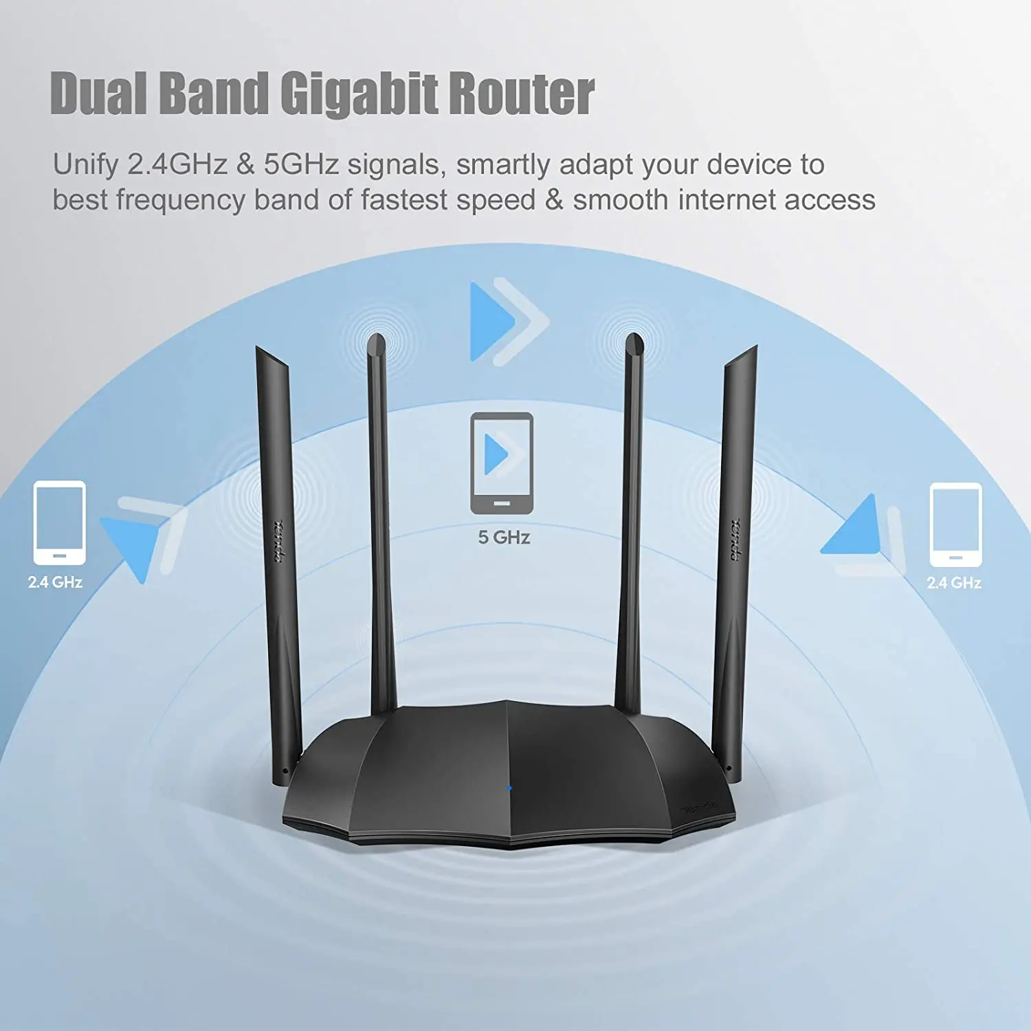 Tenda AC8 Gigabit Router двойна лента 2,4 Ghz И 5 Ghz WiFi 1167 Mbps Wi-Fi Ретранслатор 128 MB DDR3 С висок коефициент на усилване на 4 Антена на Мрежата Удължител4