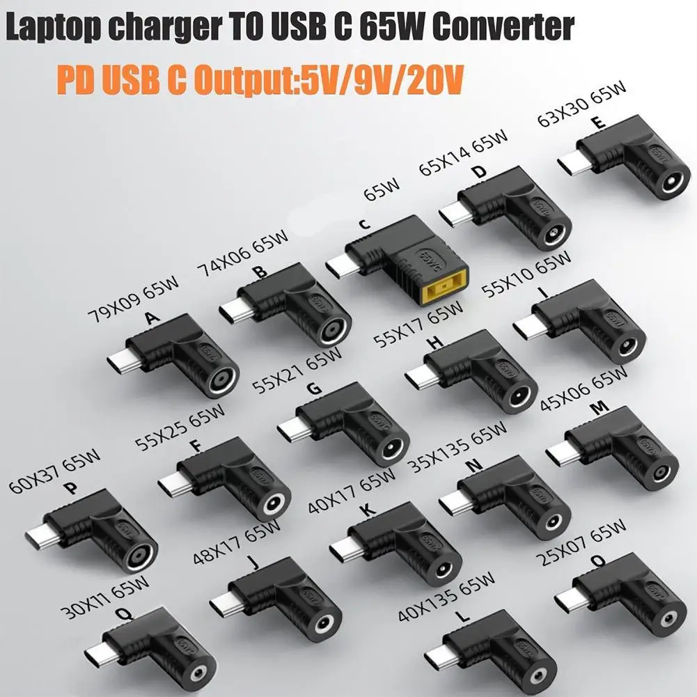 65 Вата Постоянен ток към USB C PD Адаптер за Захранване на Зарядно Устройство За Лаптоп Конвертор USB Type C PD Кабел За зареждане Lenovos/Вец/DELL I3H42