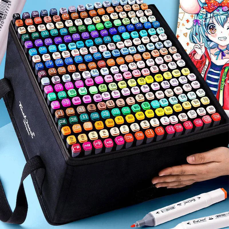 Комплект маслени маркер химикалки 12-262 цветове за рисуване двуглавыми маркери на базата на маслени накрайници, графити, манга, училище аксесоари за бродерия0