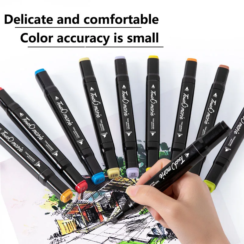Комплект маслени маркер химикалки 12-262 цветове за рисуване двуглавыми маркери на базата на маслени накрайници, графити, манга, училище аксесоари за бродерия5
