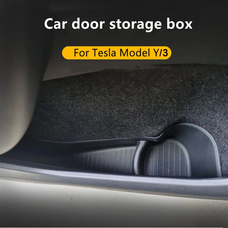 4 бр. авто врата тава-органайзер за предната и задната врата на колата, слот за тава, органайзер за странични врати, кутия за съхранение за Tesla, модел Y, модел 3, аксесоари0
