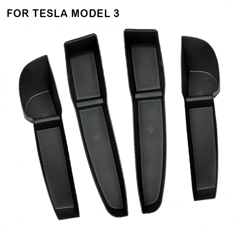 4 бр. авто врата тава-органайзер за предната и задната врата на колата, слот за тава, органайзер за странични врати, кутия за съхранение за Tesla, модел Y, модел 3, аксесоари3