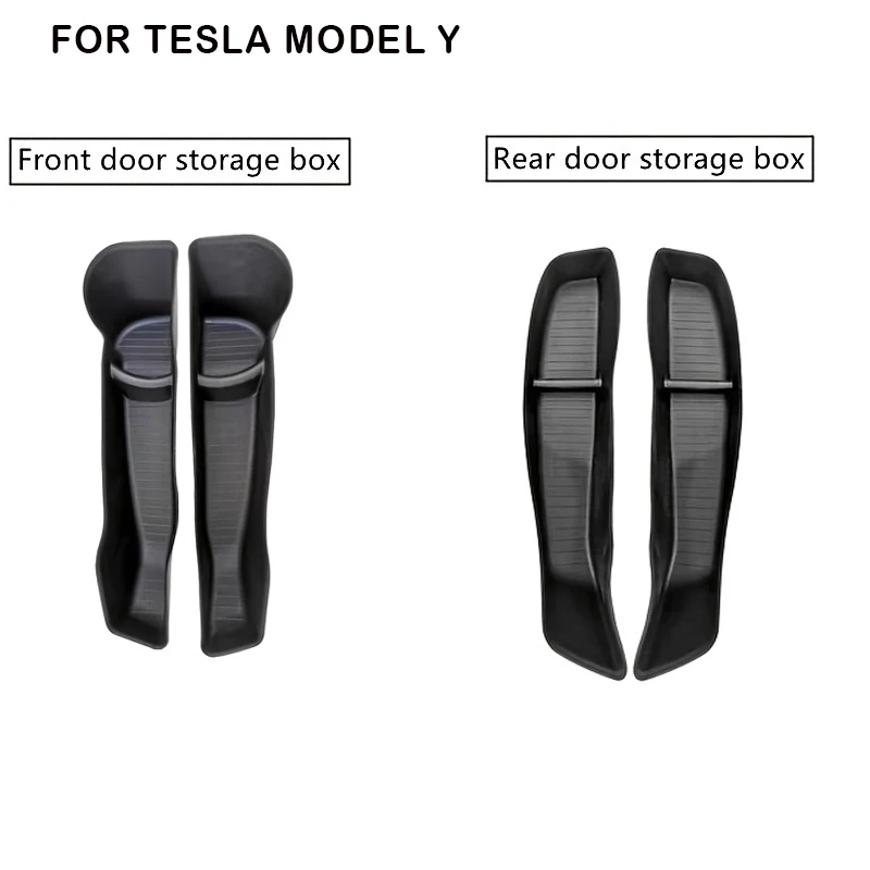 4 бр. авто врата тава-органайзер за предната и задната врата на колата, слот за тава, органайзер за странични врати, кутия за съхранение за Tesla, модел Y, модел 3, аксесоари4