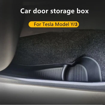 4 бр. авто врата тава-органайзер за предната и задната врата на колата, слот за тава, органайзер за странични врати, кутия за съхранение за Tesla, модел Y, модел 3, аксесоари