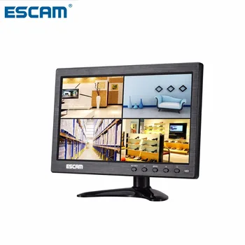 ESCAM T10 10-инчов TFT LCD монитор 1024x600 с VGA и HDMI-съвместим AV BNC USB за КОМПЮТЪР Камери за видеонаблюдение