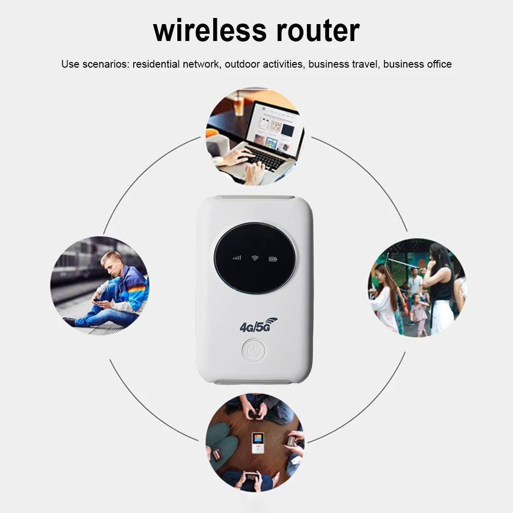 Портативен безжичен рутер 4G, 3200 ма, мобилен широколентов достъп, широк обхват, слот за SIM карти, 10 потребители Wi-Fi, безжичен модем LTE WiFi0