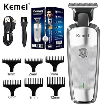 Kemei-5089, мъжки безжична фризьорски салон машина за подстригване на коса, професионална електрическа машина за рязане на коса, машина за подстригване на брада, машина за подстригване, стайлинг