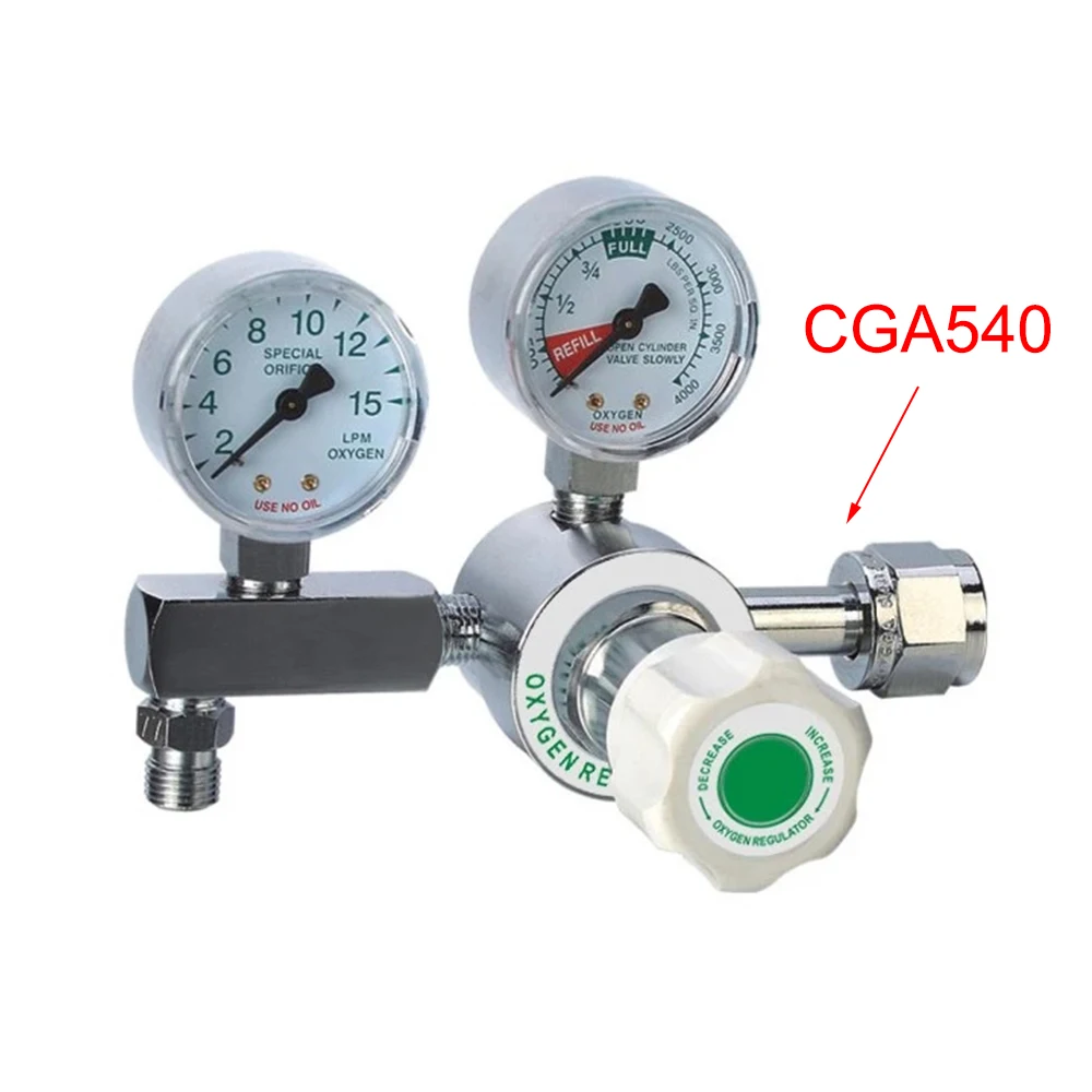 Медицински кислород регулатор високо налягане CGA540 с двоен сензор разходомер и регулатор за кислороден цилиндър на 4000 паунда на квадратен инч3