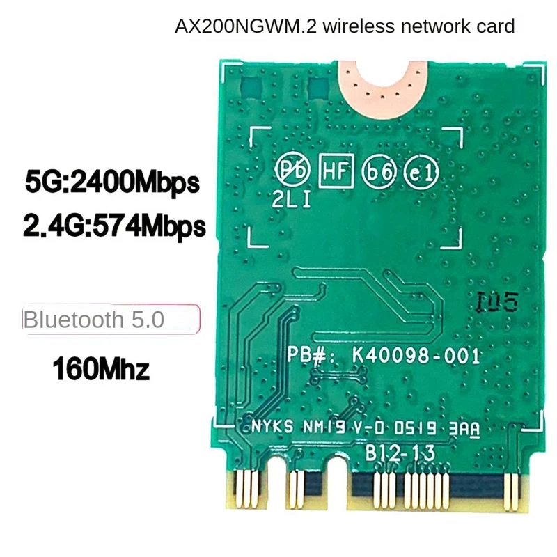 1 БР. За AX200NGW 2400 Mbps PCIE Wifi Адаптер M. 2 AX200802.11Ax Windows 10 Wifi Адаптер Wifi 6 двойна лента2