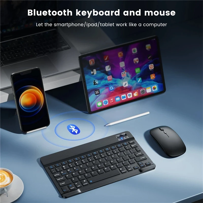 7,9-инчов ультратонкая тиха безжична клавиатура mini Bluetooth Keyboard Акумулаторна за телефон ipad, Android, ios, Windows Tablet1