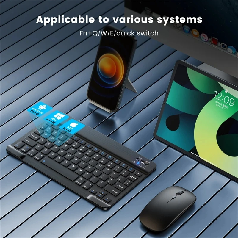7,9-инчов ультратонкая тиха безжична клавиатура mini Bluetooth Keyboard Акумулаторна за телефон ipad, Android, ios, Windows Tablet2