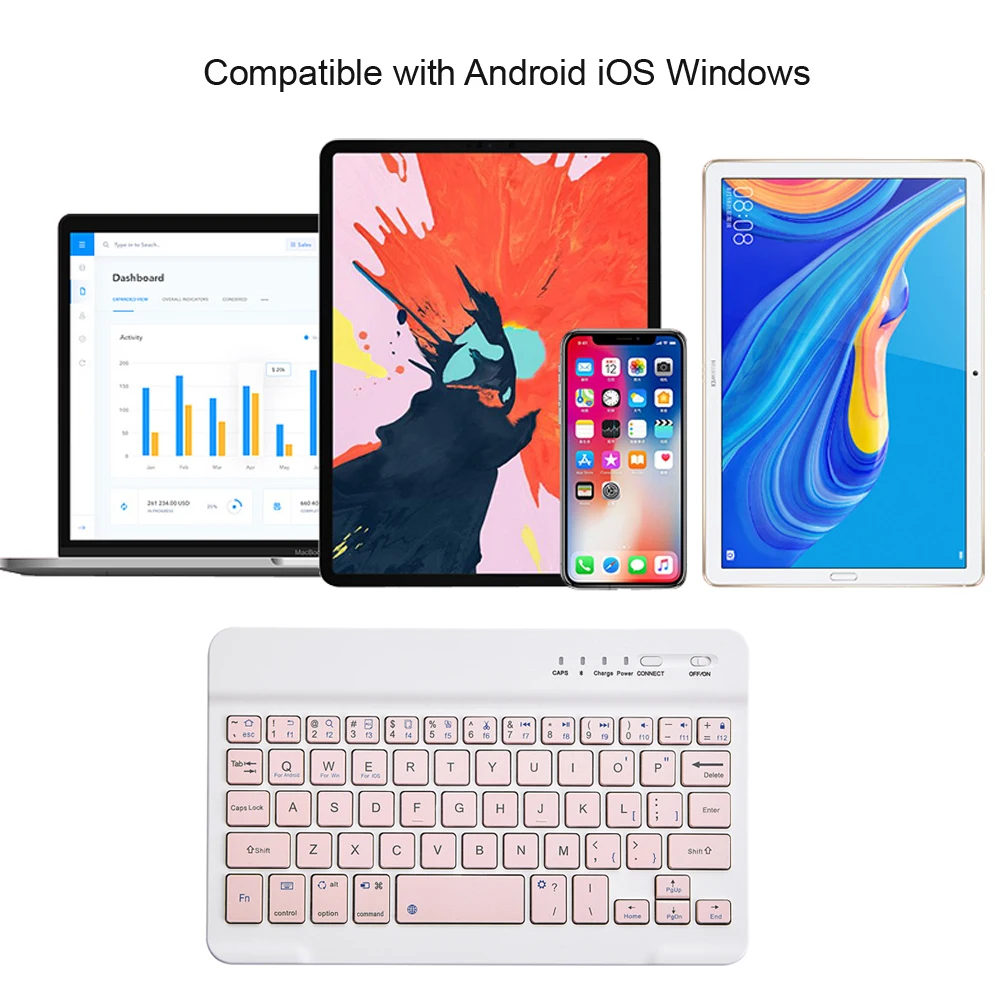 7,9-инчов ультратонкая тиха безжична клавиатура mini Bluetooth Keyboard Акумулаторна за телефон ipad, Android, ios, Windows Tablet3
