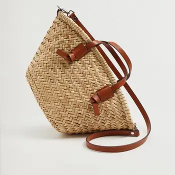 2021 женствена чанта за почивка ракита кошница от ратан, лятна плажна сламена тканая чанта с голям капацитет, много голяма чанта-месинджър