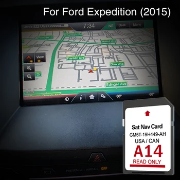 A14 е подходящ за Ford Expedition 2015, обхващащи Северна Америка, автомобилната навигация, SD карта с памет от 32 GB, GPS карта