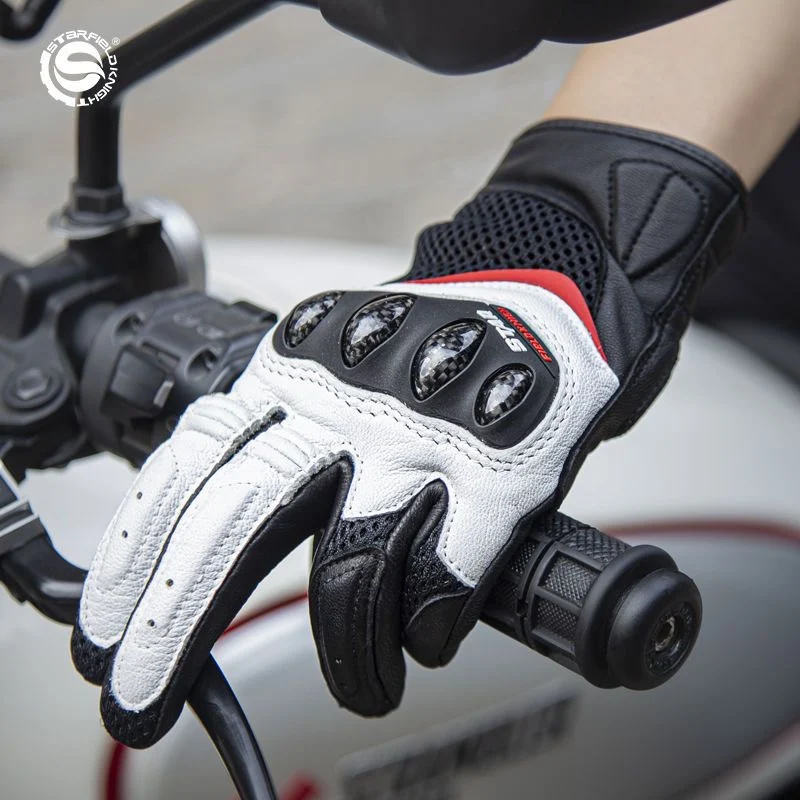 Мотоциклетни ръкавици велосипедни ръкавици, дамски ръкавици лятна мрежа от въглеродни влакна дишащи сензорен екран мотоциклетное кормило екипировка3