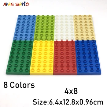 По-големи Размери Строителни Блокове 4X8 Точки 2 бр./лот, 10 цвята, Забавни Фигурки, Тухлени Играчки за Деца, Съвместими с Марката