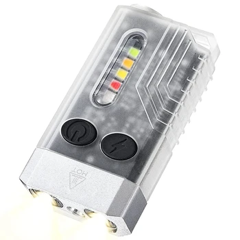 1 бр. мини led фенерче-ключодържател, акумулаторна батерия джобен фенер 1000лм с 14 режими