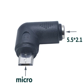 Жак конвертор захранване dc 5,5*2,1 мм от женски до Micro USB е от мъжки Micro USB към DC 5,5*2,1 мм Жак Адаптер за зарядно устройство M/F