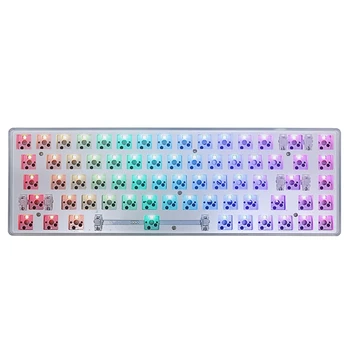 GKS68 Преносим комплект механична клавиатура с гореща замяна RGB, детска клавиатура, 68 клавиши, жилен кабел, вал с гореща замяна
