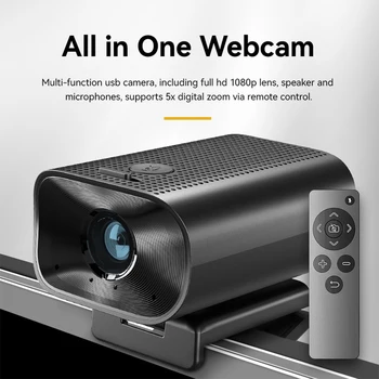 Уеб камера Hd 1080P 30 кадъра в секунда с стереомикрофоном за настолен компютър, лаптоп, потоковая излъчване на срещи с дистанционно управление