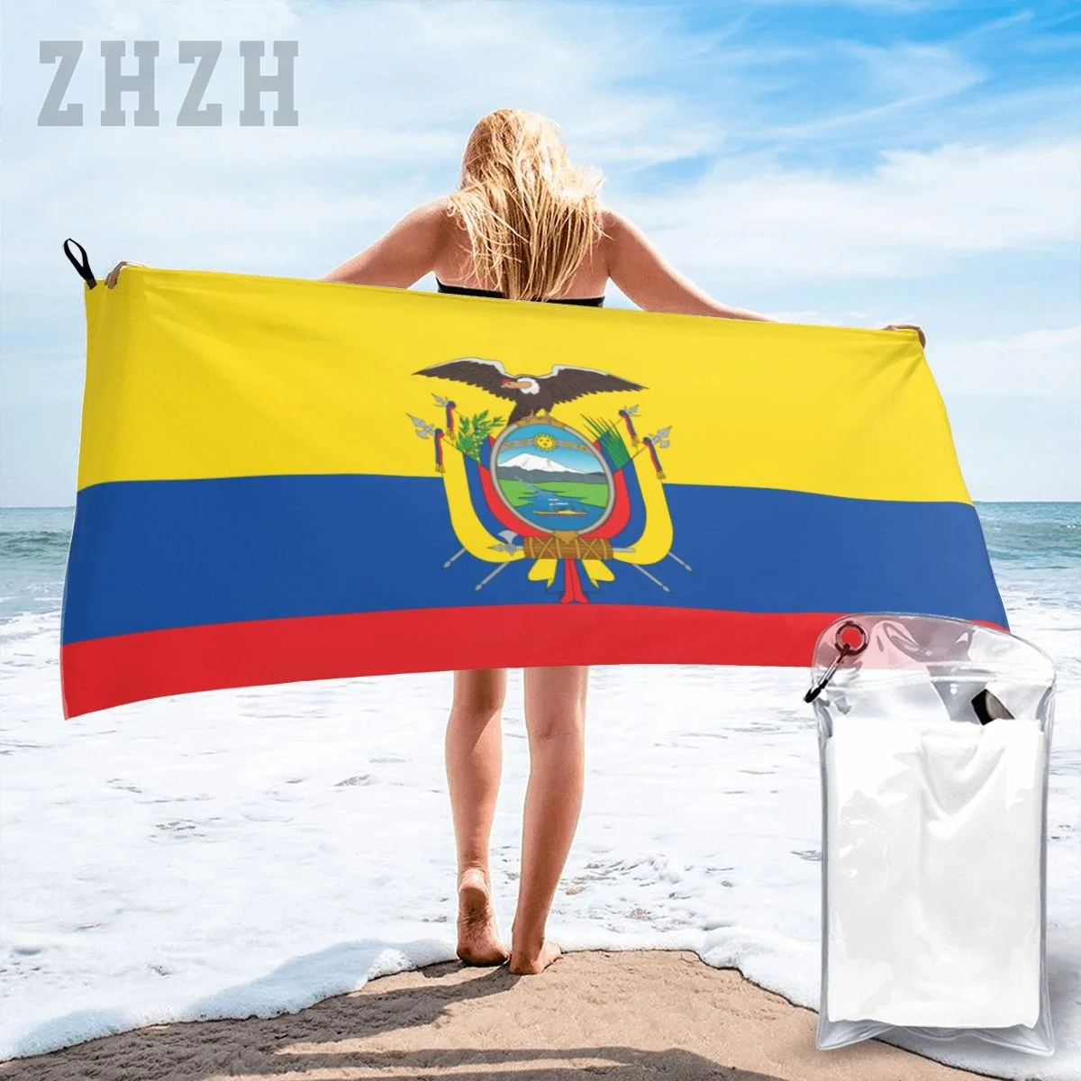 Повече дизайн, емблемата на хартата на Еквадор, кърпи за баня, бързосъхнеща, микрофибър, впитывающая мека вода, дишаща плажни дрехи за плуване, баня1