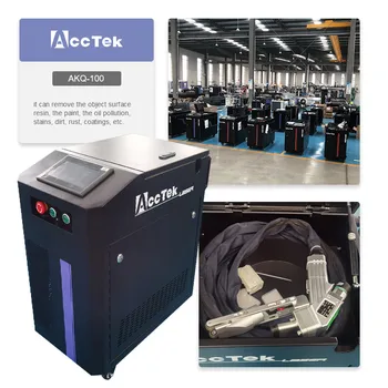 Китай AccTek Производител 100 W 200 W Импулс на лазерната машина за почистване на метал от боя и ръжда