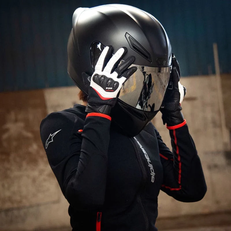 Мотоциклетни ръкавици велосипедни ръкавици, дамски ръкавици лятна мрежа от въглеродни влакна дишащи сензорен екран мотоциклетное кормило екипировка4
